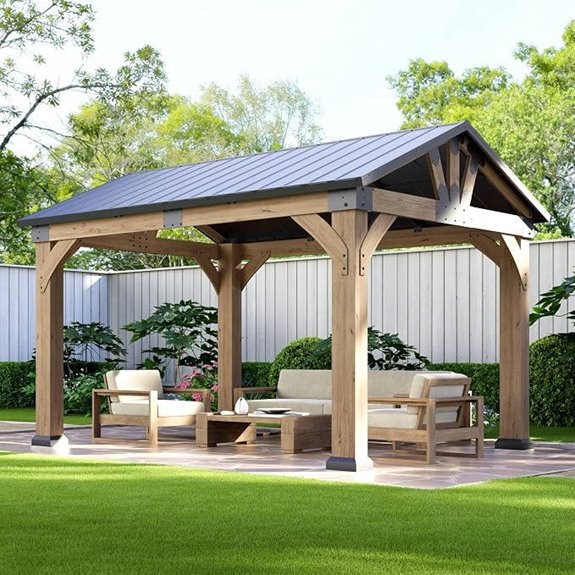 5 Best Gazebos for Heavy Snow in 2026 (Built Strong) 1 10x12 ft cedar gazebo with roof