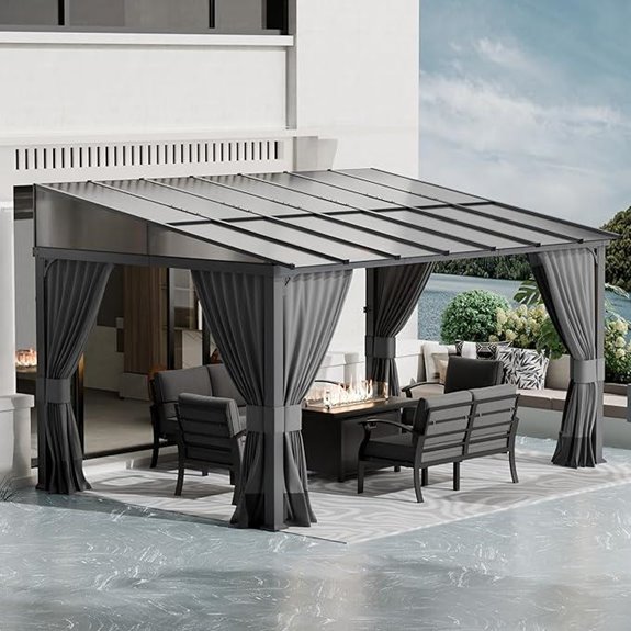 15 Best Pergolas for High Winds in 2026 14 10x14ft wall mounted gazebo with curtains