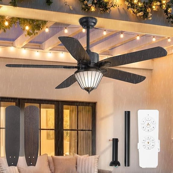 10 Best Outdoor Ceiling Fans With Lighting for 2026 5 52 inch outdoor fan with remote black