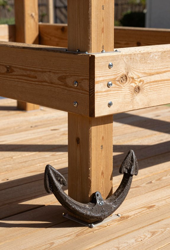 How to Build a Pergola on My Deck 6 anchor posts to structural framing reliably