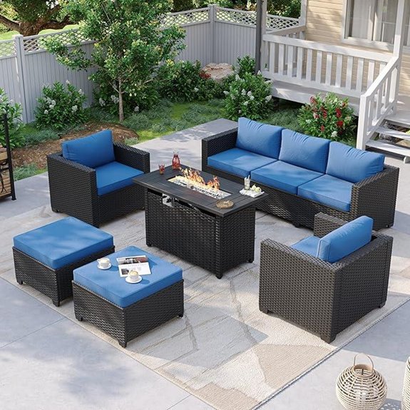 5 Best Rated Patio Furniture Brands for 2026 5 aoxun navy blue fire pit set