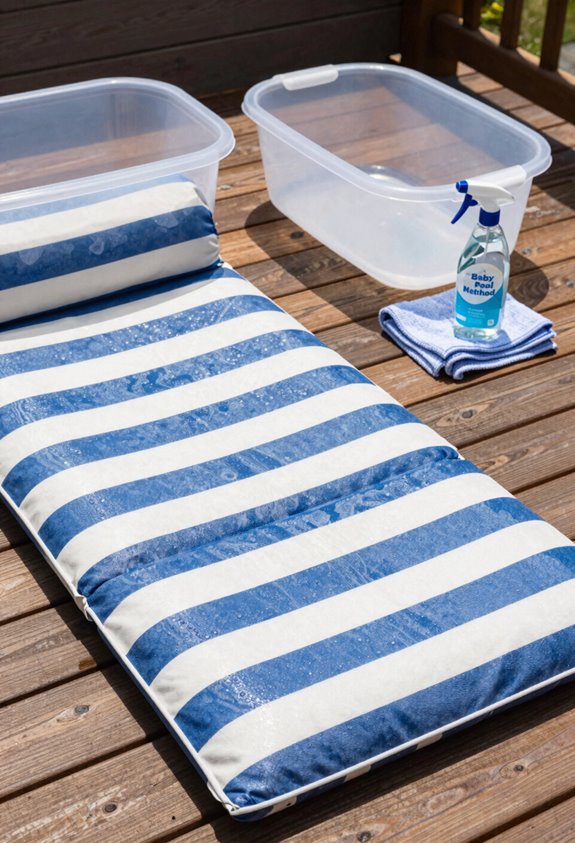 How to Do Clean Patio Cushions Step by Step 1 baby pool cushion cleaning method
