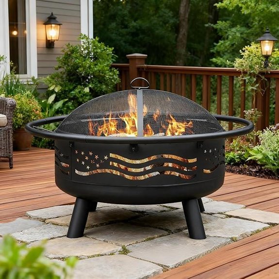 15 Best Outdoor Fire Pits for 2026 (Cozy Nights Guaranteed) 1 breezz 32 inch flag fire pit