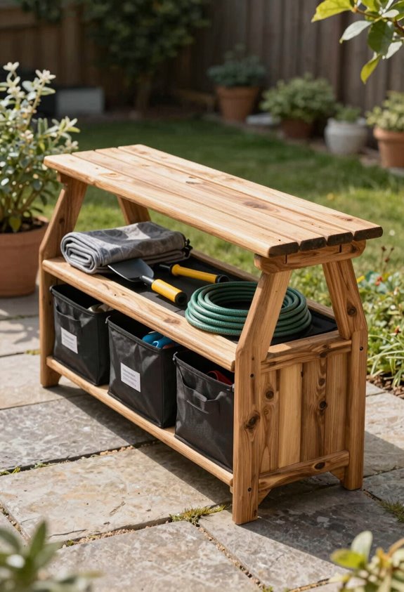 5 Do-It-Yourself Backyard Ideas You Can Build This Weekend 3 cedar bench with hidden storage