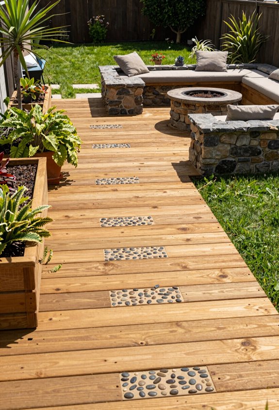 10 Big Backyard Design Ideas That Transform Unused Space 7 cedar walkway ties zones beautifully