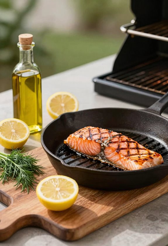 Can You BBQ Salmon? 4 center cut salmon oil salt pepper