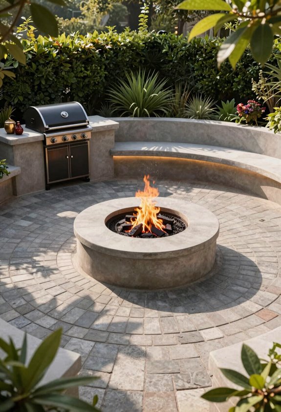 3 Do-It-Yourself Patio Designs You Can Build This Weekend 2 circle fire pit patio concentric pavers 240 sq ft