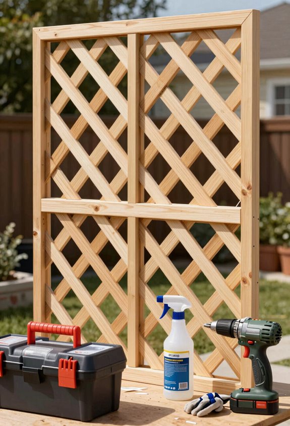 10 Steps to Build a DIY Lattice Privacy Screen 9 clean rinse dry store sprayer