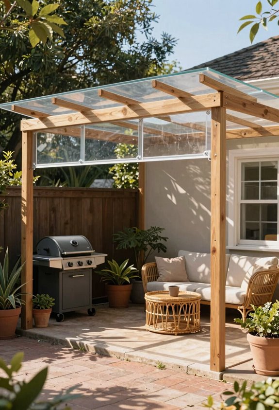 5 DIY Patio Cover Ideas You Can Build This Weekend 3 clear polycarbonate patio panels installation