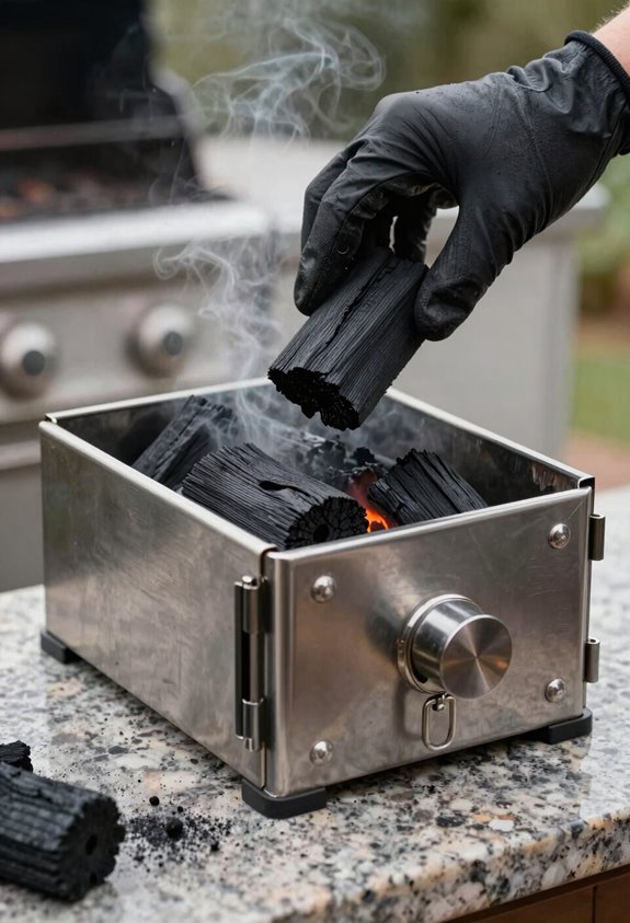 10 Smart Ways to Do Things With Charcoal After Grilling 3 coals stored in metal container