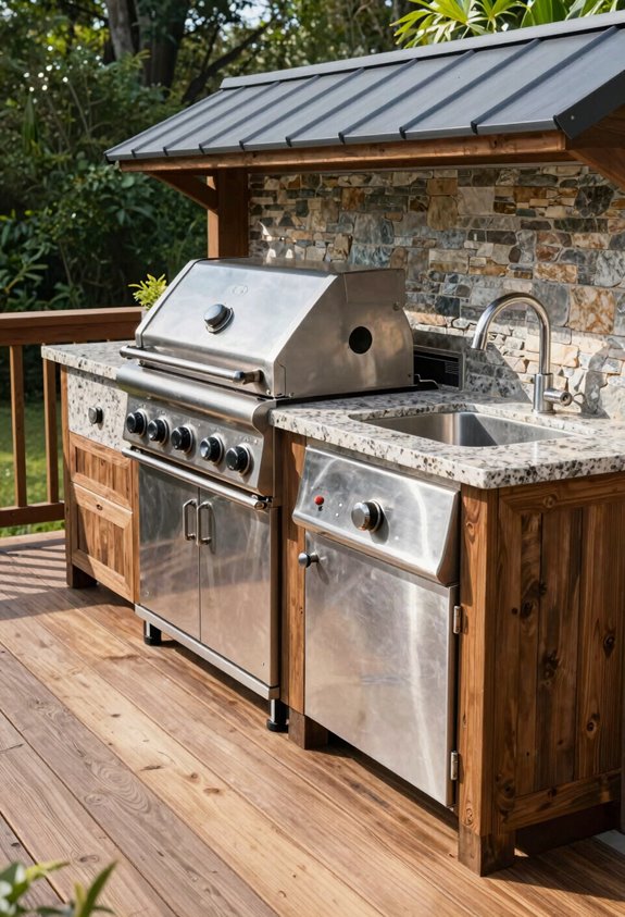 Can You Put an Outdoor Kitchen on a Deck? 7 composite decking resists moisture weatherproofed kitchen thrive