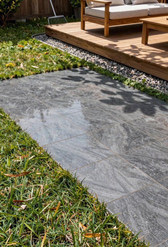 3 Cheap Patio Floor Ideas Over Grass (No Digging Required) 1 deck tiles over grass diy drain affordable