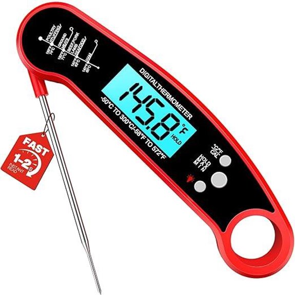 7 Best Meat Thermometers for Grilling in 2026 2 digital meat thermometer foldable probe red
