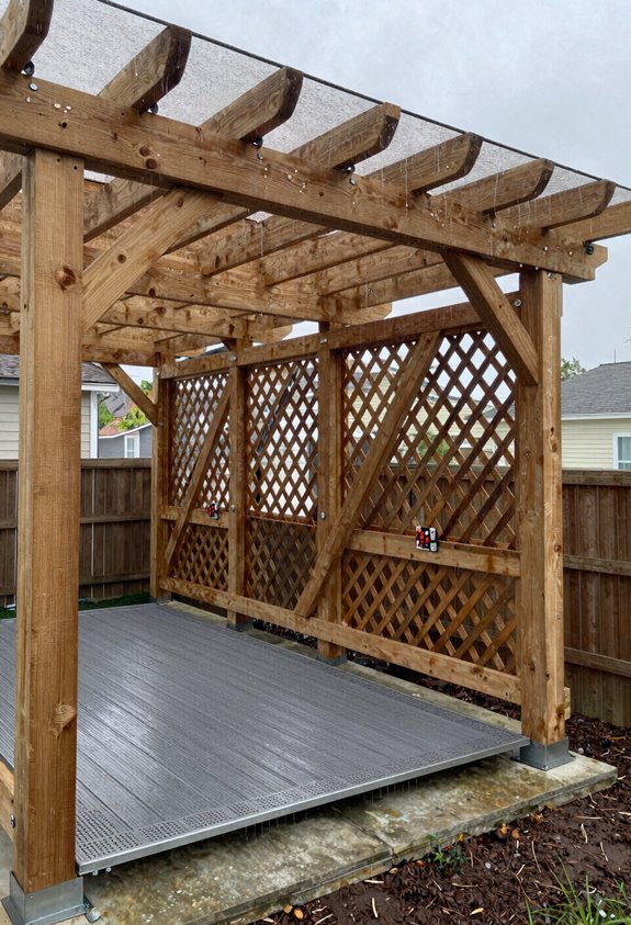 How to Build a Pergola on My Deck 8 drainage first wind resistant anchoring
