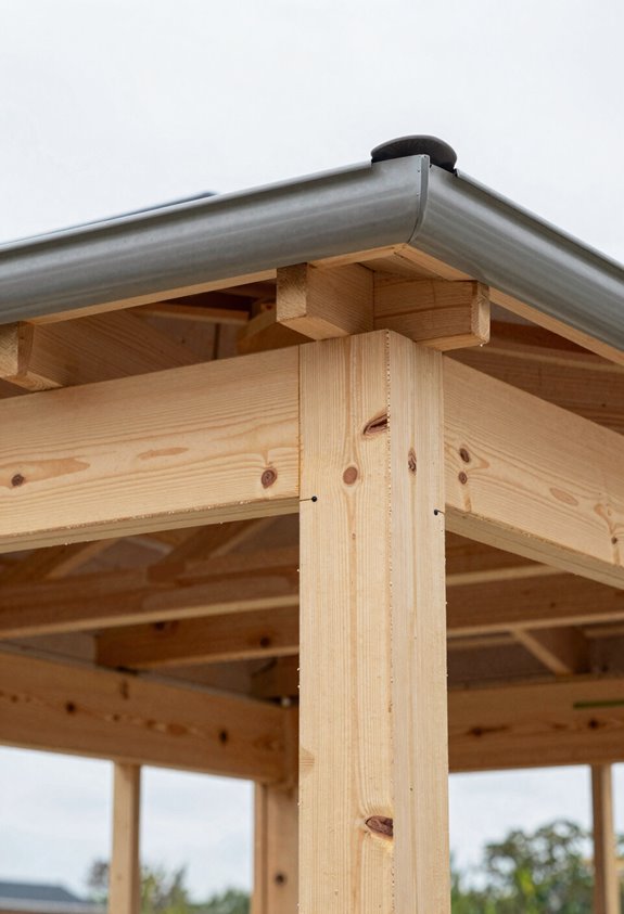 How to Build a DIY Lean-To Gazebo 6 drip edge trim sealant installation