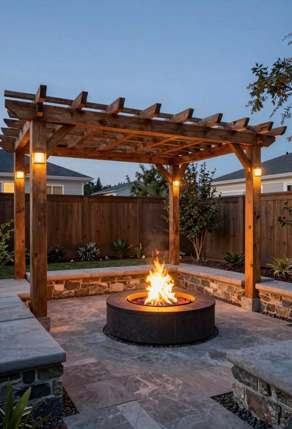 Can You Put a Pergola Over a Fire Pit? 5 fire pit safety clearance ventilation screens