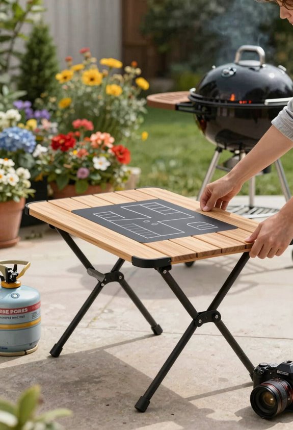 5 Do-It-Yourself Backyard Ideas You Can Build This Weekend 1 fold up cedar grill table project