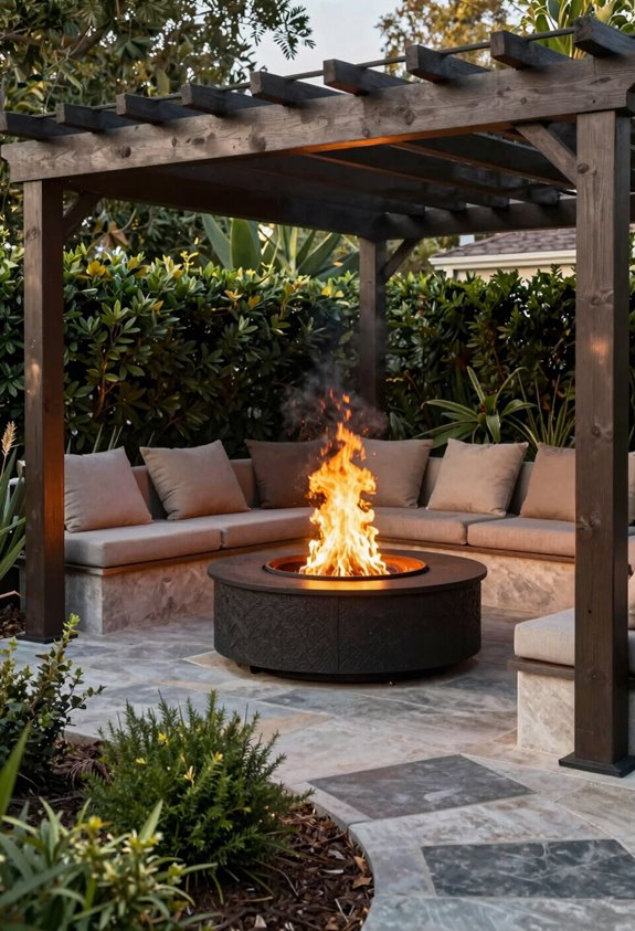 Can You Put a Pergola Over a Fire Pit? 2 gas fire pit under pergola safety first testing