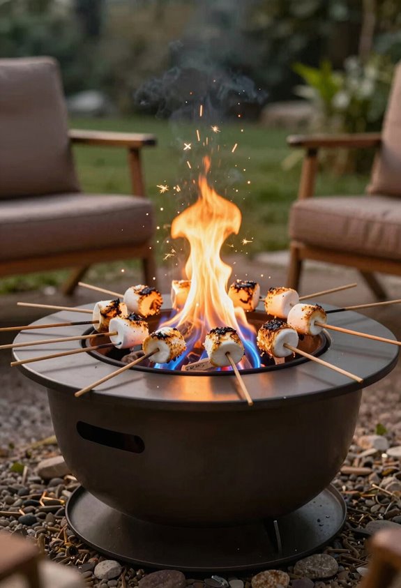 How You Can Roast Marshmallows on a Propane Fire Pit 10 gas fired square pit with safety features