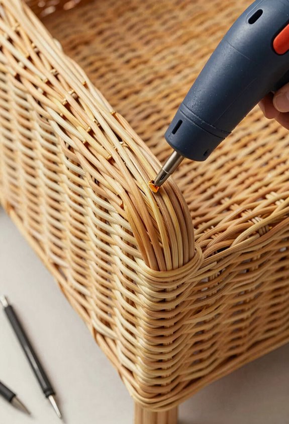 10 Steps to Repair Wicker Patio Furniture 5 gentle heat softens synthetic wicker