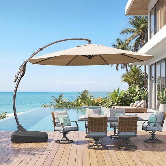 7 Best Cantilever Patio Umbrellas for 2026 3 grand patio cantilever umbrella with base