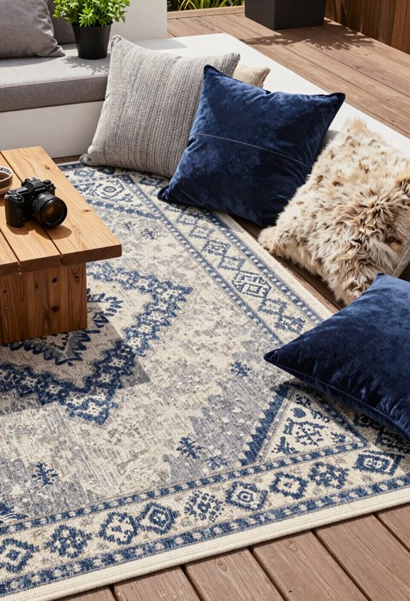 7 Deck Ideas on a Budget That Look Expensive 5 ground rug cushions seasonal accents
