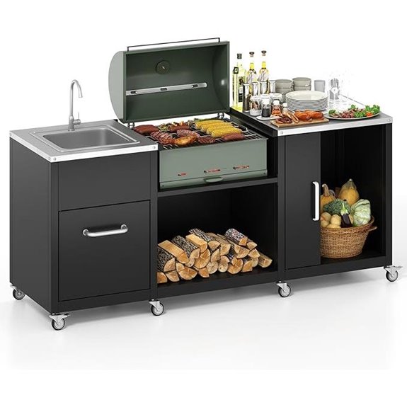 10 Best Outdoor Kitchen Islands for 2026 (Entertain Like a Pro) 6 happygrill 80 outdoor grill sink wheels