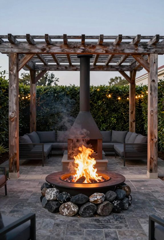 Can You Put a Pergola Over a Fire Pit? 3 heat resistant pergola open ventilation