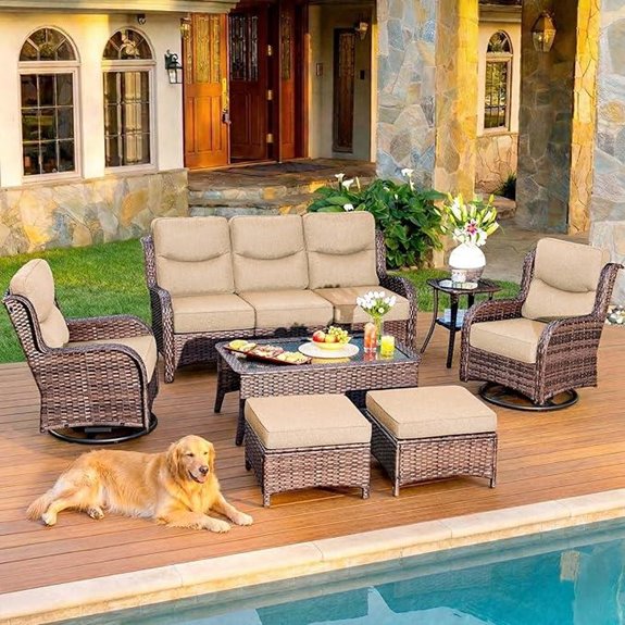 5 Best Rated Patio Furniture Brands for 2026 4 hillgga 7 piece beige cushioned set