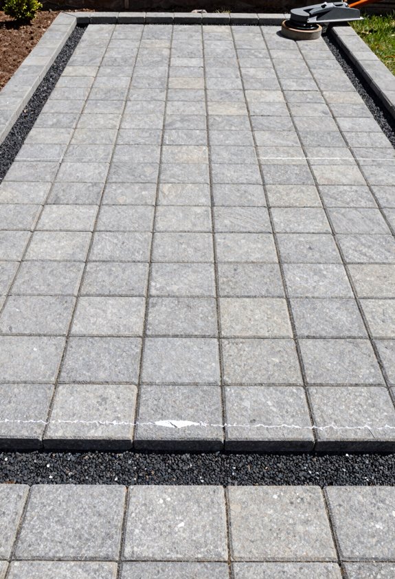 How to Design and Build a Large Paver Patio Ideas Step by Step 4 lay fabric gravel sand compacted base