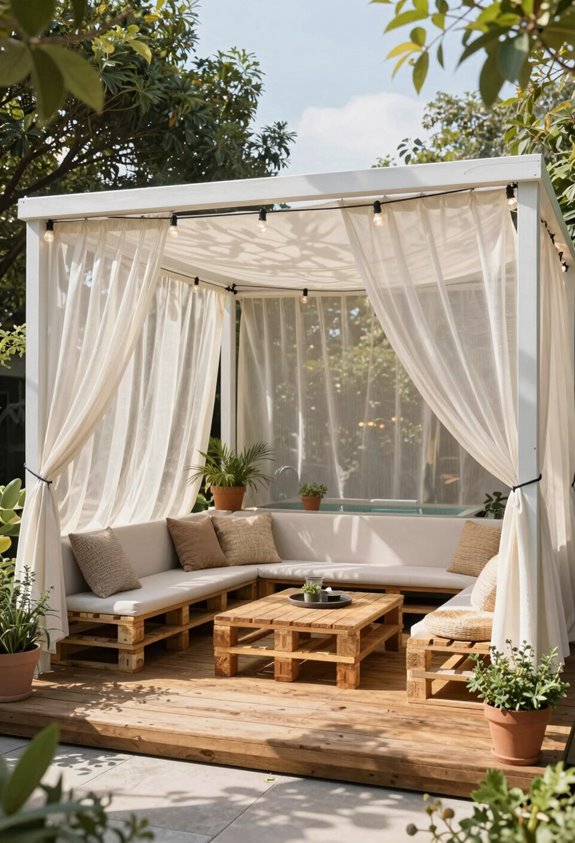 7 Cheap Covered Patio Ideas That Transform Your Backyard on a Budget 5 layered pavilion and sail shade setup