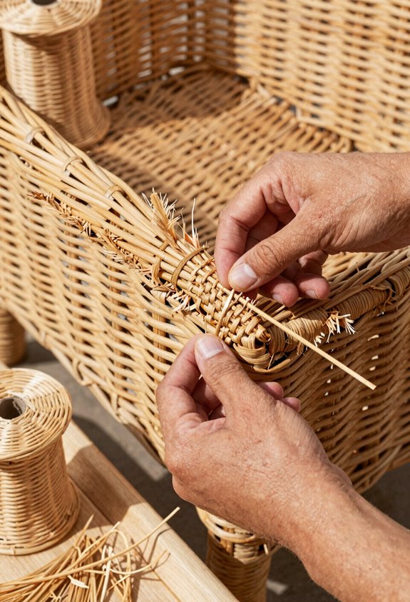 10 Steps to Repair Wicker Patio Furniture 4 matching wicker precise trim exact weave