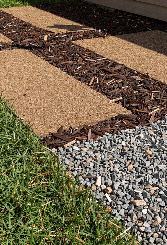 3 Cheap Patio Floor Ideas Over Grass (No Digging Required) 3 mulch gravel budget patio solution