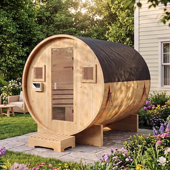 10 Best Outdoor Barrel Saunas for 2026 1 outdoor barrel sauna with electric heater
