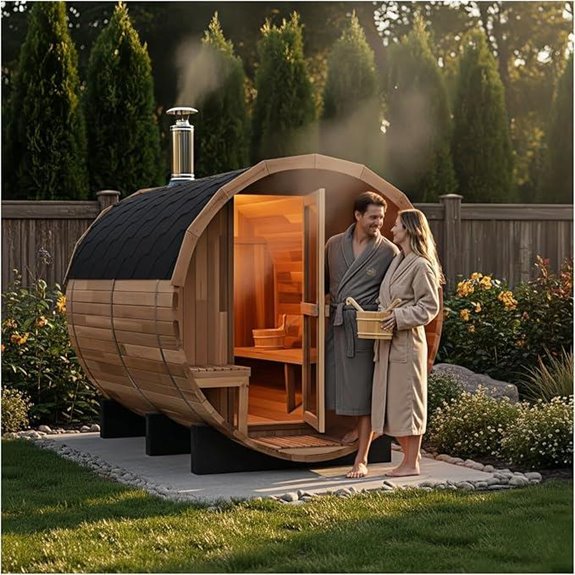 10 Best Outdoor Barrel Saunas for 2026 8 outdoor cedar barrel steam sauna 4 6