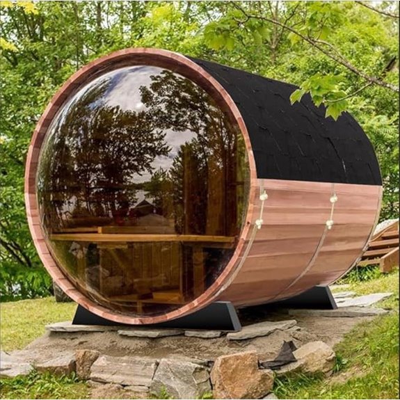 10 Best Outdoor Barrel Saunas for 2026 9 outdoor panoramic cedar barrel sauna