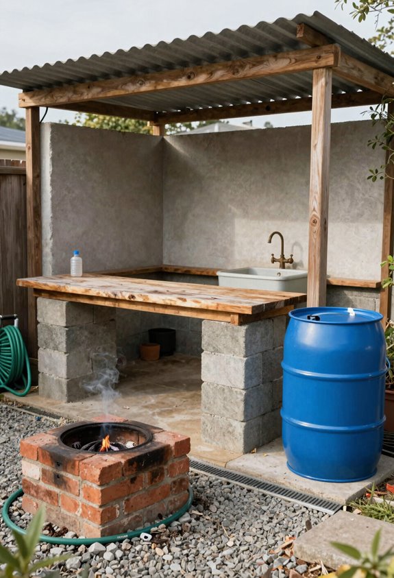 5 Steps to Build a DIY Outdoor Cooking Area on a Budget 4 outdoor sink with gravity drainage