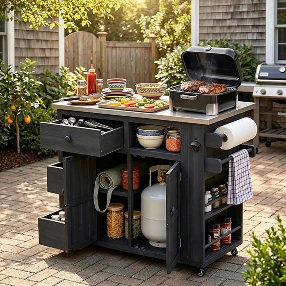 10 Best Outdoor Kitchen Islands for 2026 (Entertain Like a Pro) 8 outdoor solid wood island with storage
