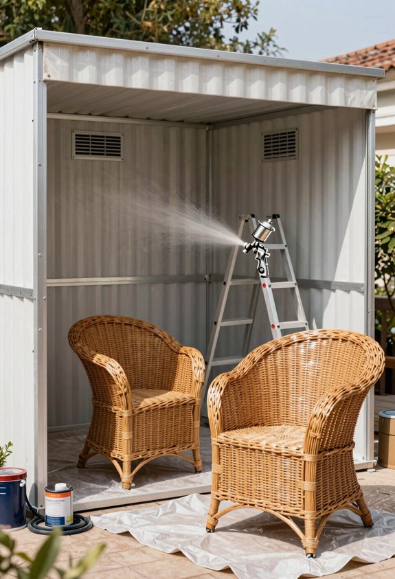 Can You Spray Paint Outdoor Wicker Furniture? 9 paint booth for wicker furniture curing