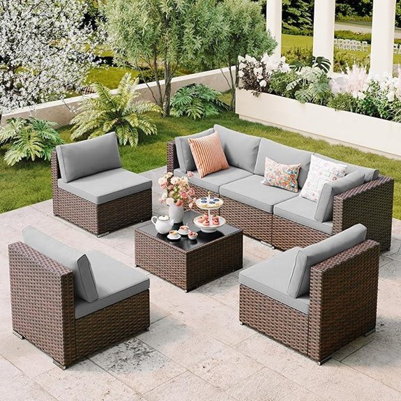 10 Best Patio Furniture Brands for 2026 2 qsun 7 piece grey wicker