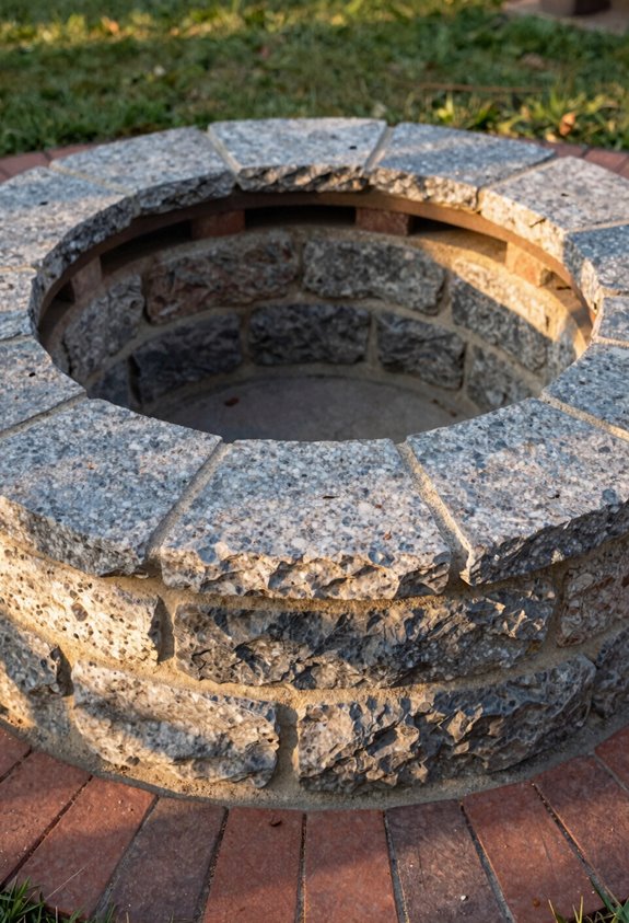 Do It Yourself Outdoor Fire Pit Build Guide 5 sand base spaced block joints