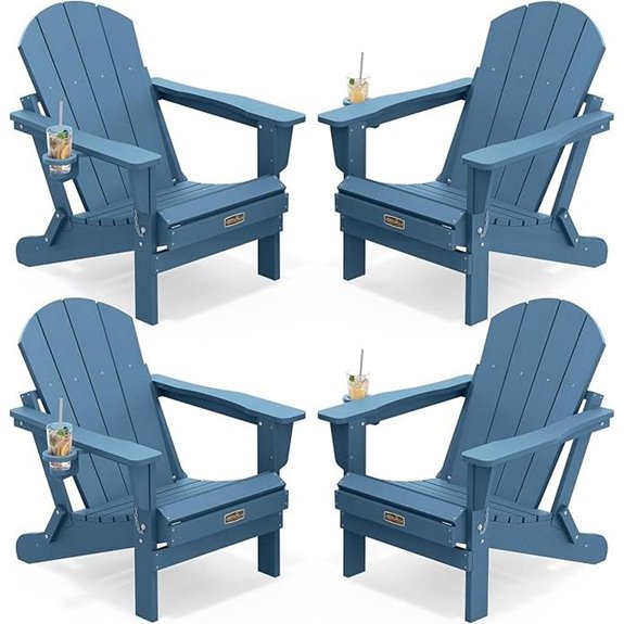 10 Best Fire Pit Chairs for 2026 (Cozy Nights Guaranteed) 4 serwall blue folding adirondack chairs