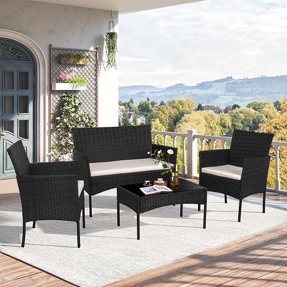 15 Best Affordable Outdoor Furniture for 2026 1 shintenchi black 4 piece set