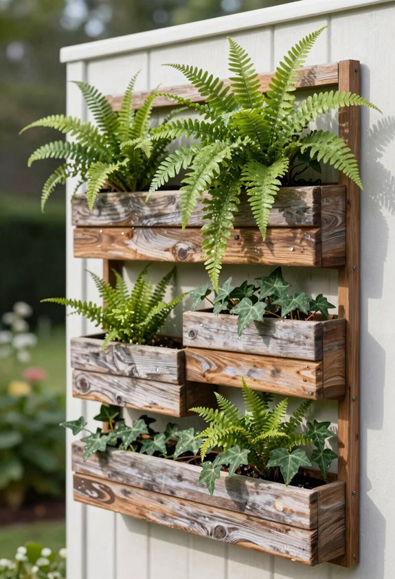 How to Build a DIY Living Wall Outdoor 5 slatted planters precise spacing