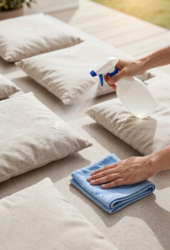 How to Do Clean Patio Cushions Step by Step 6 soil averse mildew science drying