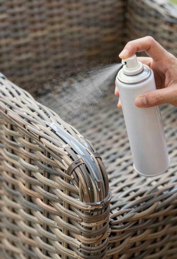 10 Steps to Repair Wicker Patio Furniture 9 spray layer sand disguise