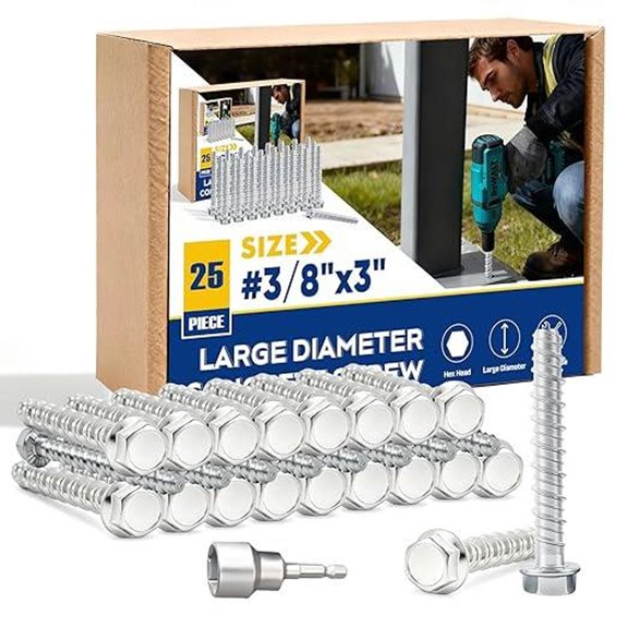 7 Best Concrete Anchors for Gazebos in 2026 1 three eighths by three inch concrete screws 25 pack
