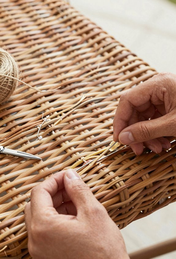 10 Steps to Repair Wicker Patio Furniture 8 tidy trimmed glued secured