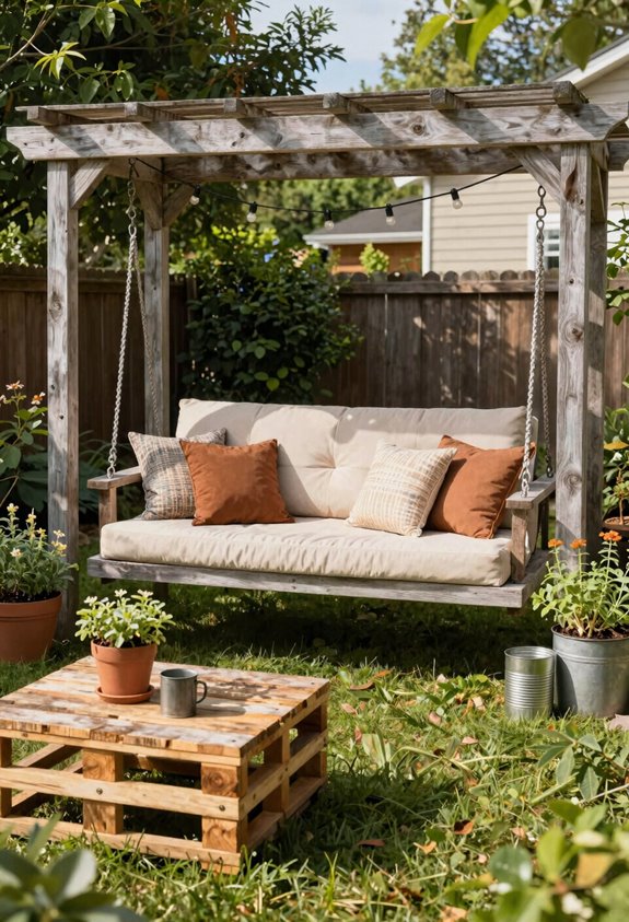10 Backyard Ideas on a Budget That Transform Your Space 6 weatherproof cedar bed swing construction