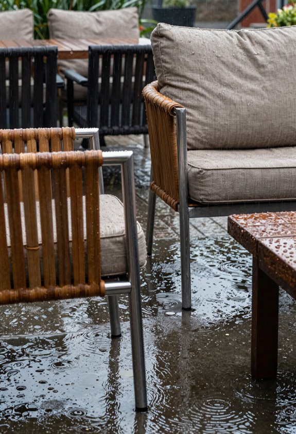 Can Outdoor Furniture Get Wet? 1 weatherproof outdoor furniture resists rain